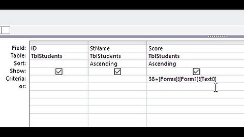 الشروط والمعايير في استعلام مايكروسوفت اكسس