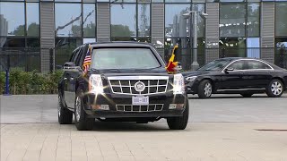 Joe Biden’s car ‘The Beast’ drives US president Motorcade convoy at the NATO Summit in Brussels