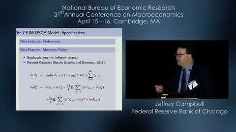 2016, Macroeconomics Lecture, Jeffrey Campbell, "Forward Guidance and Macroeconomic Outcomes..."