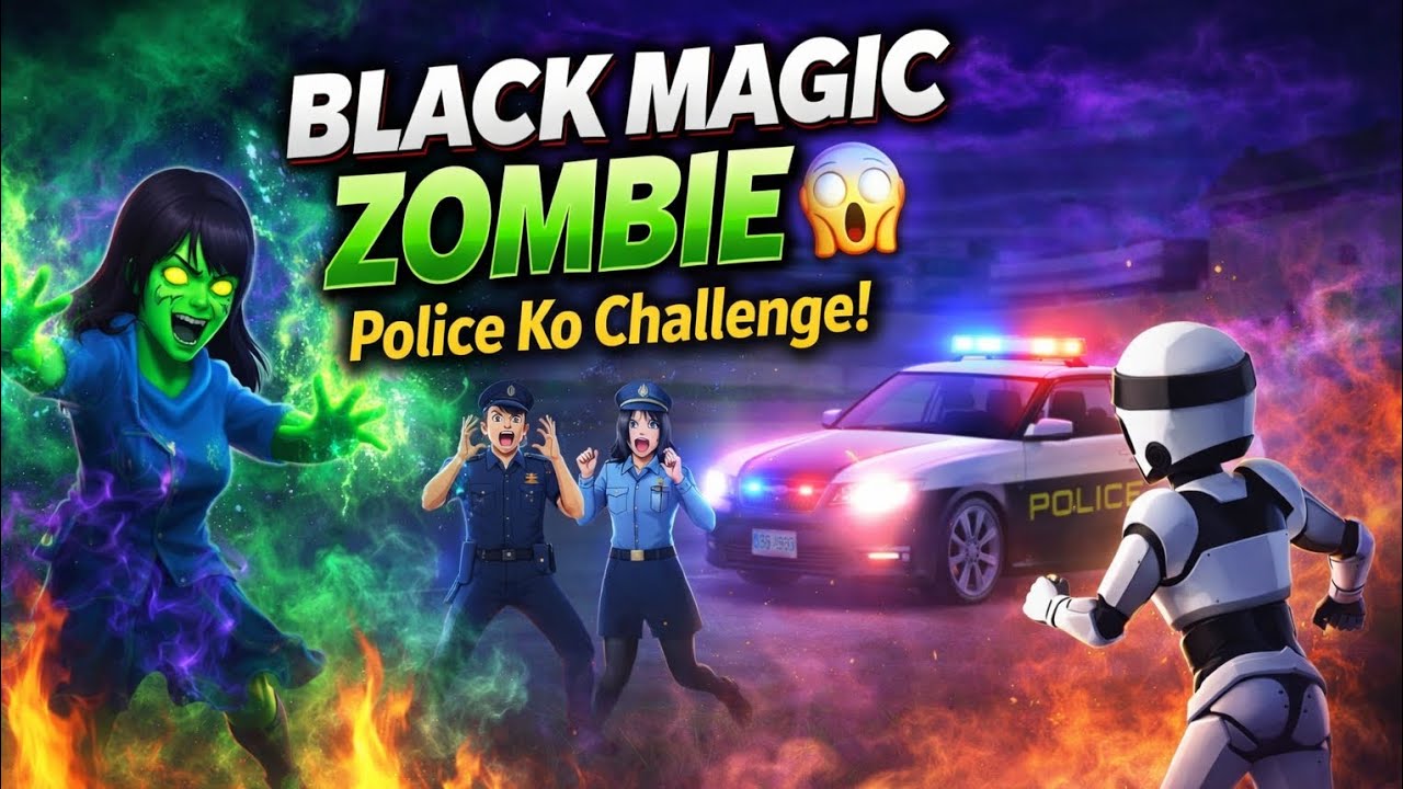 Black Magic Zombie 😱 Police Ko Challenge! Full Action Fight | Sakura School Simulator