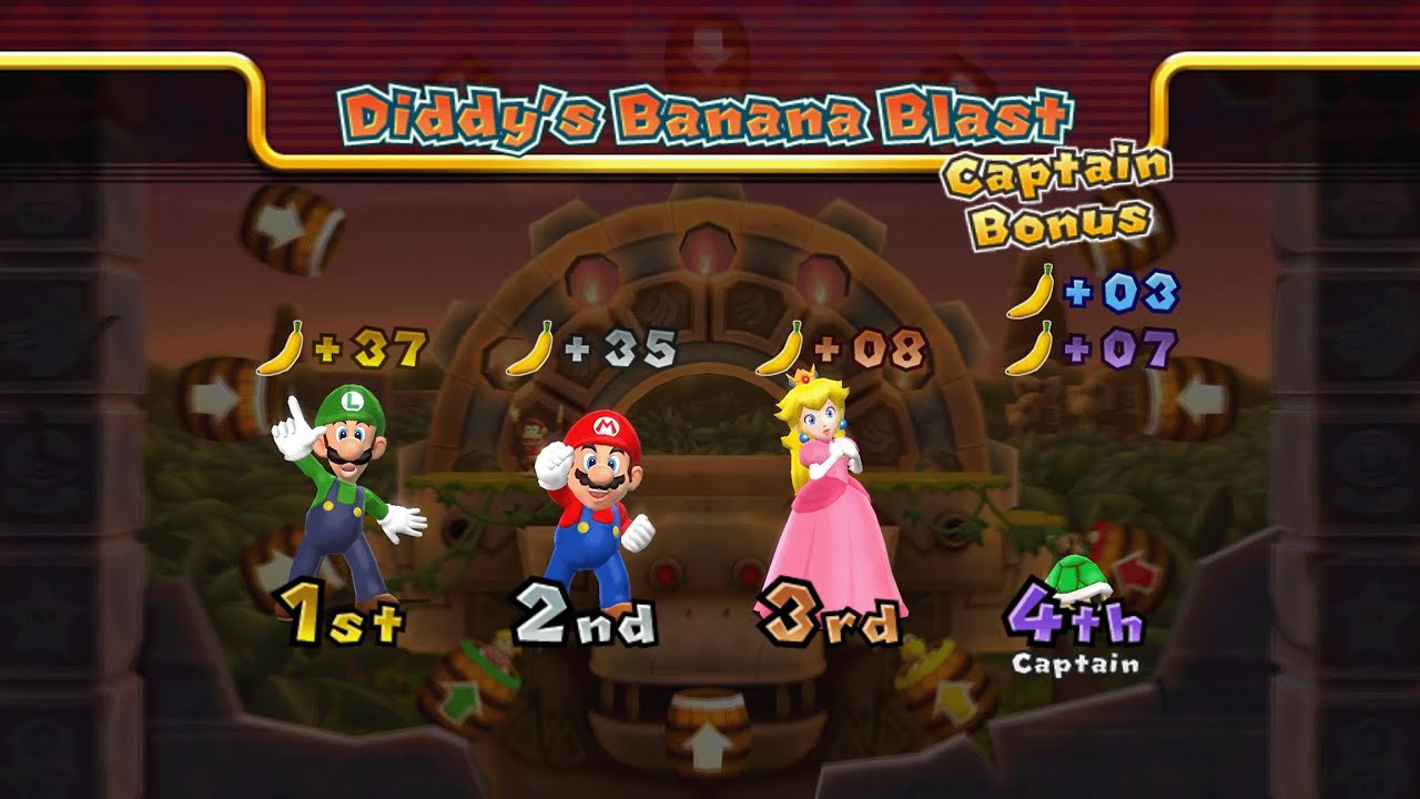 Mario Party 9 - Mario vs Luigi vs Peach vs Koopa - DK's Jungle Ruins