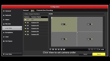 How to configure live view for HDMI and VGA output
