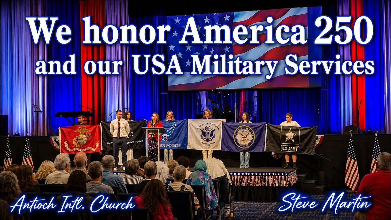 Honor America 250 and our military branches. Antioch International Church in Fort Mill, SC