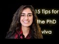 Tips for the PhD Viva