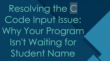 Resolving the C Code Input Issue: Why Your Program Isn
