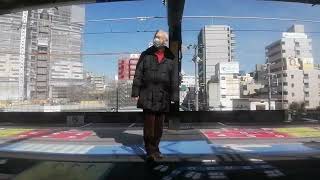 Riding the Full Osaka Loop Line in the Rain — Side View ASMR