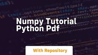 numpy tutorial python pdf