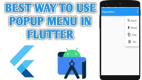 Popup menu button | Flutter settings menu | How to Create popup menu in Flutter android studio