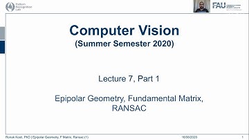Epipolar Geometry and Ransac (Lecture 7, Part 1)