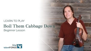 Boil Them Cabbage Down with Shuffle Bowing - Beginner Fiddle Lesson