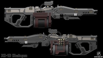 Animation test of the Titanfall XO-16 chaingun 3D model