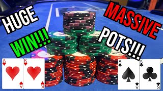 Beating Small Stakes Poker! Big Pots and Big Bluffs! Poker Vlog #4