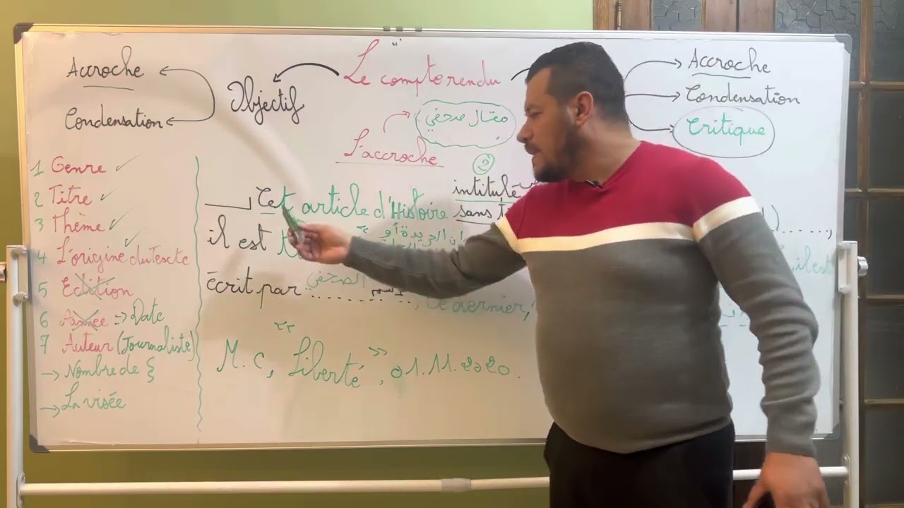 Bac23. Le compte rendu. Partie 02 :  l’accroche مقال صحفي) المقدمة)
