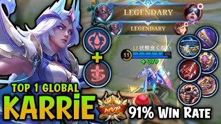 Karrie Best Build 2024!! 91% Win Rate - Top 1 Global Karrie Tank Build - Mobile Legends