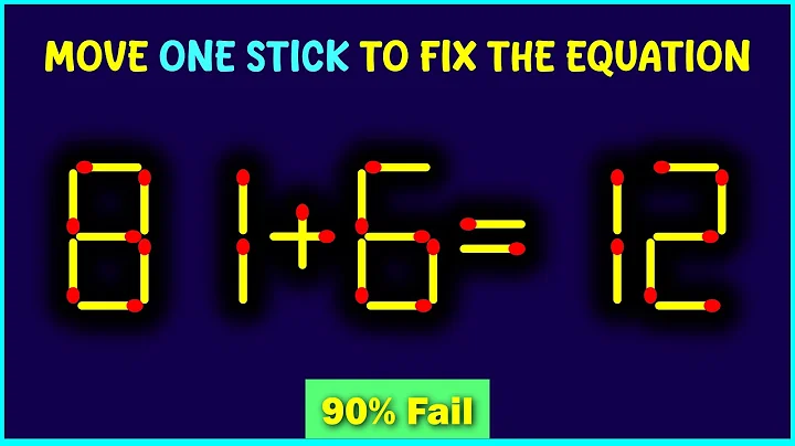 Matchstick puzzle with answer | Math puzzle game | Fix The Equation by moving 1 stick | Improve IQ