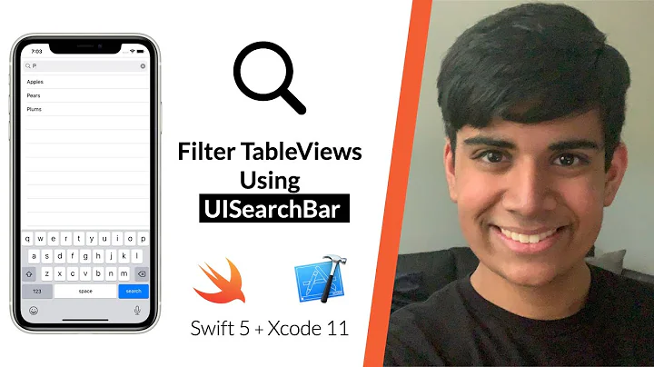 How to add a Search Bar to your Table View | Using UISearchBar | Swift 5 in Xcode 11