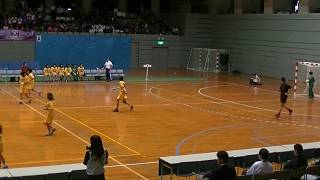 2017年度（第13回）春の全国中学生ハンドボール選手権大会　女子決勝戦（前半）　三郷北中（埼玉県）ｖｓ美東中（沖縄県）