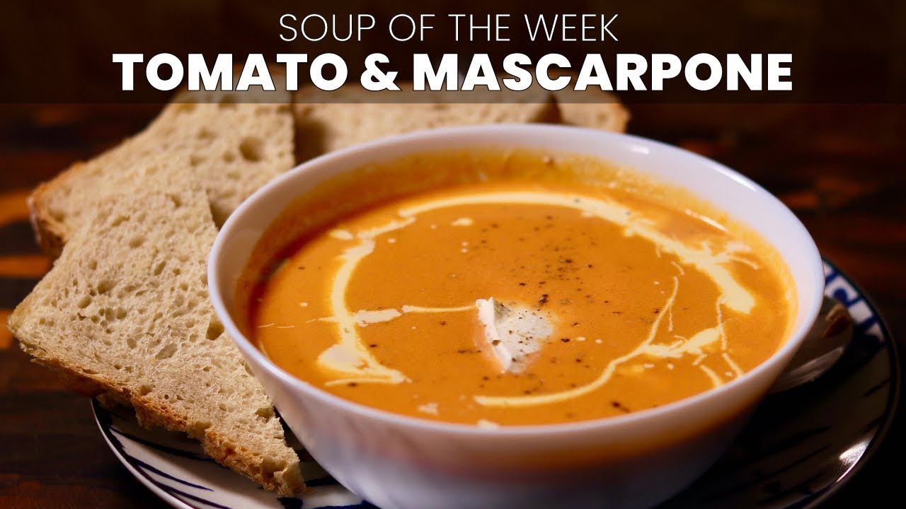 A Comforting Bowl of Creamy Tomato & Mascarpone Soup A Deliciously