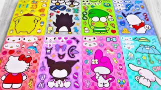 Decorate with Sticker Book HELLO KITTY & FRIENDS [Toy ASMR] Pompompurin, Cinnamoroll, Melody, Kuromi