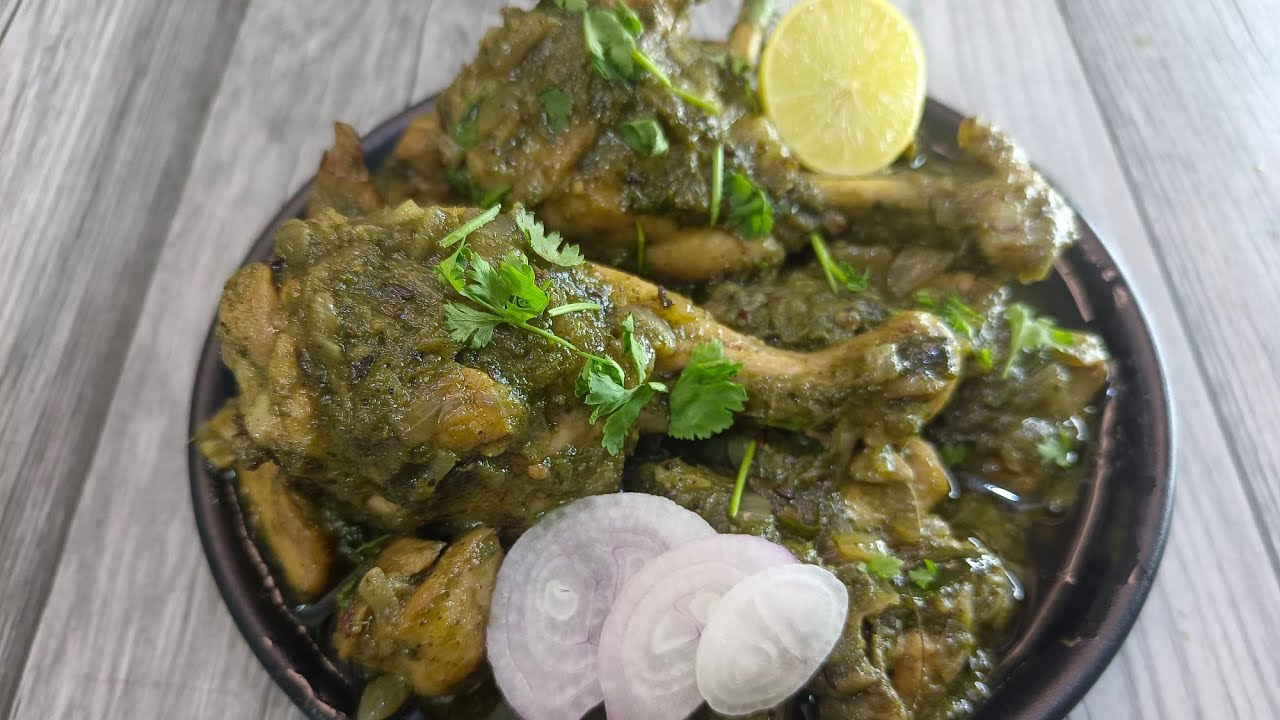 how to make hariyali chicken gravy green chicken gravy chicken hariyali recipe YouTube