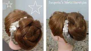 Cute Braid Bun Hairstyle • Sangeeta's World Hairstyles