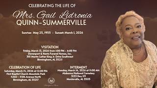 Celebration of Life for Mrs. Gail Lidronia Quinn-Summerville