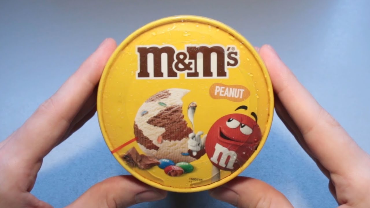 So, m&m's mini ice cream balls. They come in two flavors: peanut