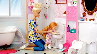 Barbie Doll family  Baby Stacie Get Well Routine