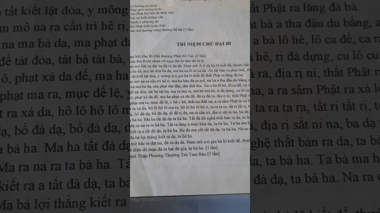 trì niệm chú đại bi