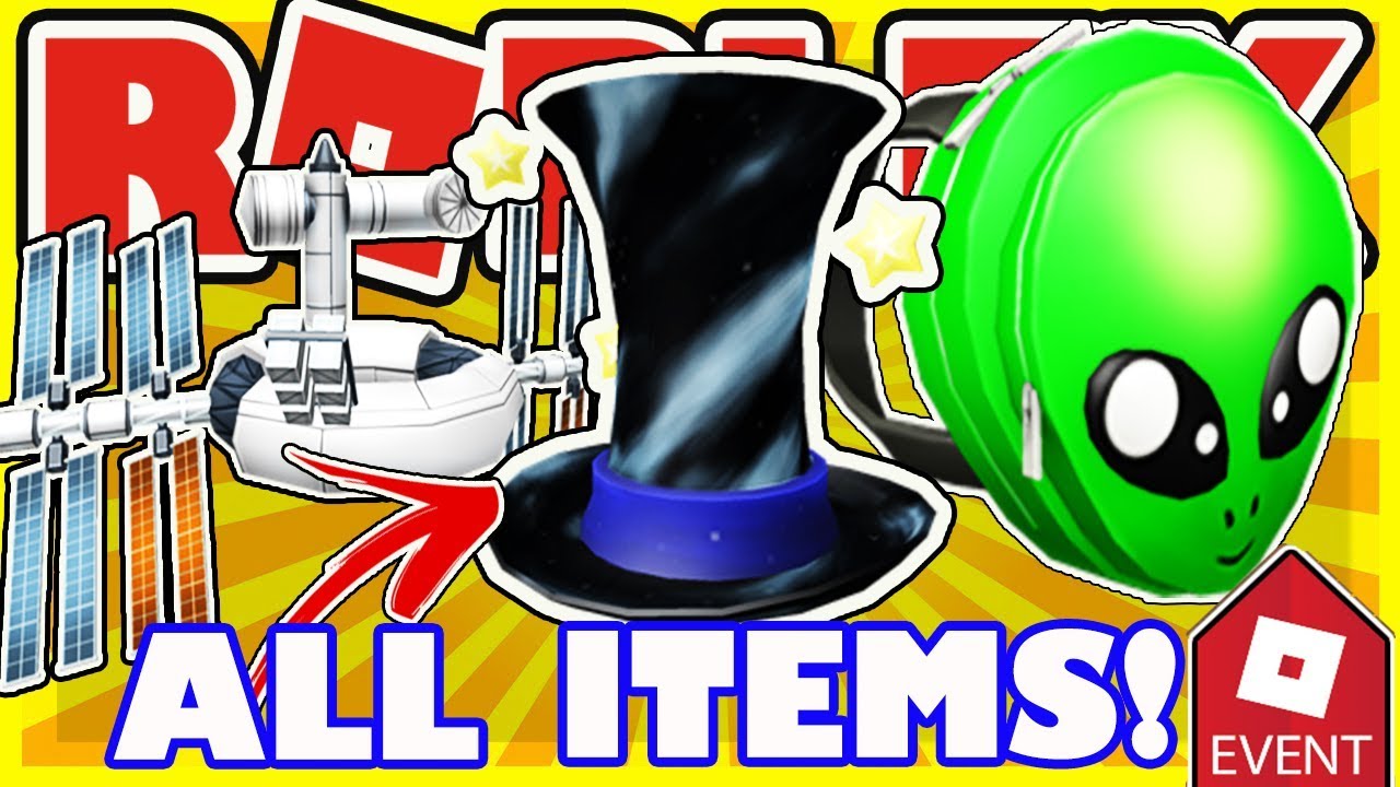 Event How To Get All Items In Roblox Universe Event 2018 Alien Bag Hat Of The Void Satell Hat Youtube - event items sign roblox