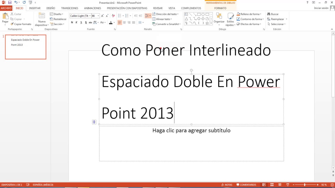 Doble Espaciado En Word Como Poner Interlineado Espaciado Doble En Power Point 2013 - YouTube