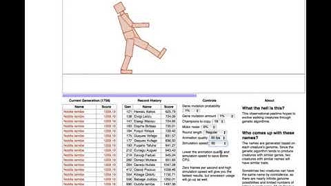 HTML5 Genetic Algorithm Walkers - 19 steps