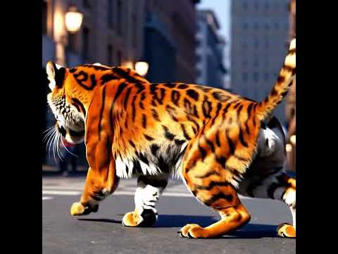 وين الفخامة بالمشية AI نوهو انميشن ذكاء اصطناعي نمر يمشي بالشارع Noho Animetion مشاهير