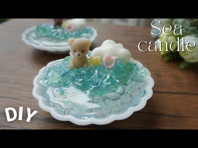 浄化！アメジストとアクアマリンだけのジェルキャンドル！綺麗！ 浄化！アメジストとアクアマリンだけのジェルキャンドル！綺麗