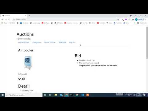 CS50’s Web Programming with Python and JavaScript Project 2 commerce