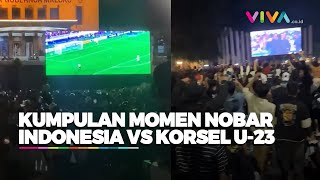 MERINDING! Aksi Nobar Masyarakat di Berbagai Daerah Dukung Timnas Indonesia U-23