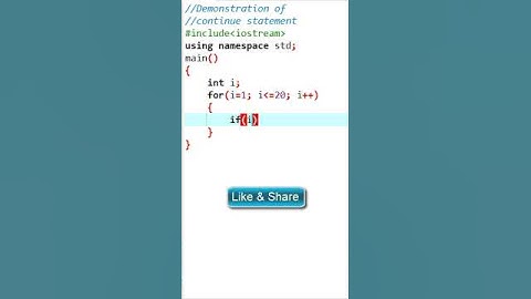 Program to print all even numbers from 2 to 20 using continue statement in C++ Lang| Learners Region