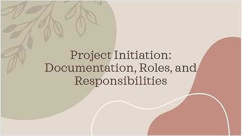 Project Initiation : Documentation, Roles, and Responsibilities