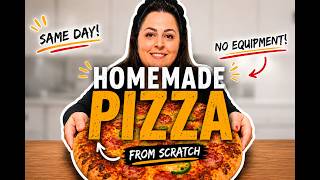 I made homemade pizza from scratch in one day - no fancy equipment 👀🍕