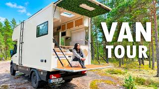 💥 أفضل كرفان 4x4 للعيش والسفر طوال العام 🚐 جولة في الكرفان Mercedes Sprinter | 4K screenshot 2