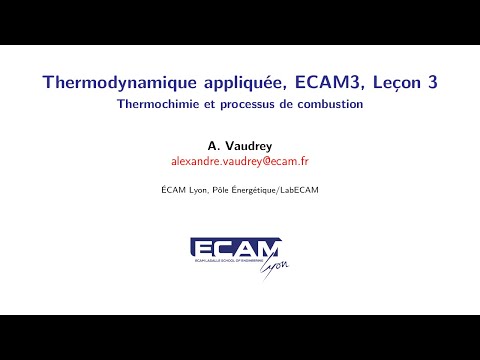 Thermodynamique appliquée-3-La thermochimie et les processus de combustions