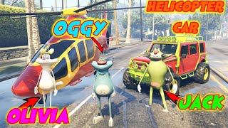 Oggy - Oilivia - Jack Rides HeliCopter And Car In GTA 5 City - Plan To Kidnap Motu !!! Let's See !!!