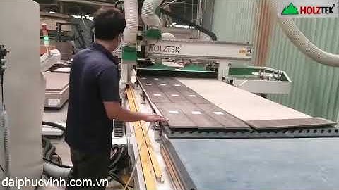 HOLZTEK. MÁY CNC NESTING 1 ĐẦU THAY DAO TỰ ĐỘNG PRO-R1V9F option IN TEM DÁN NHÃN