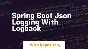 Spring boot json logging with logback