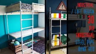 30 DIY Industrial Steel Pipe Bunk Bed A twin over twin loft bunk bed is a clever solution for families who struggle with space issues 