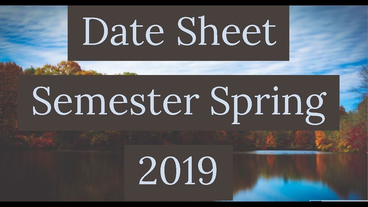 Date Sheet Semester Spring 2019 |AIOU INFO