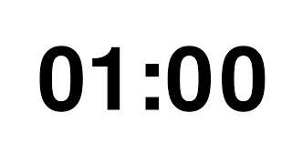 1 Minutes Countdown Timer Animation | White Screen Timer Animation