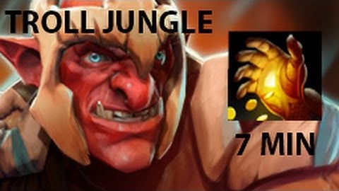 Troll Warlord jungle farming 7min MIDAS, DOTA2 - 7.02