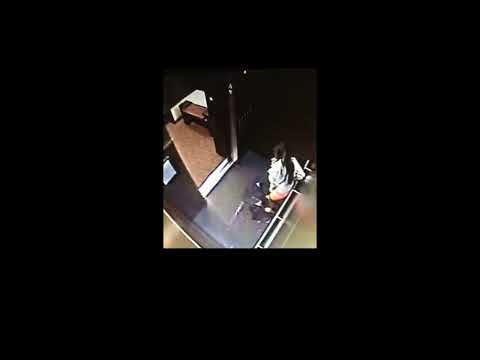 Girl pees in elevator - desperate women pee