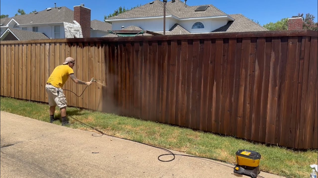 How to RESTAIN your FENCE pt 2! YouTube
